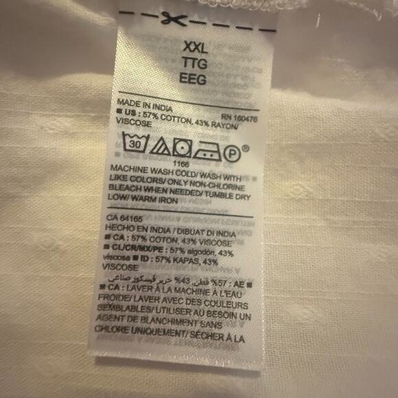 Old Navy Oversized Textured Clip Dot Button Down Milk Maid Blouse Women's XXL - Picture 7 of 9